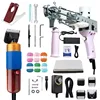 Electric Carpet Weaving Flocking Machine, Tufting Gun Set, Loop Pile with Ball of Yarn Pistol, 2 in 1 6