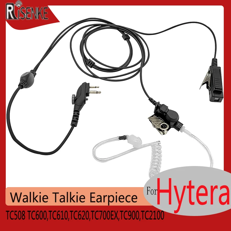 RISENKE-Radio Headset Earpiece for Hytera, HYT PD502, PD562, TC508, TC600,TC610,TC620,TC700EX,TC900,TC2100,PD482i,BD552i risenke two way radio walkie talkie earpiece headset for hyt tc600 tc610 tc620 tc700 pd502 pd508 pd562 tc500 tc508 tc518