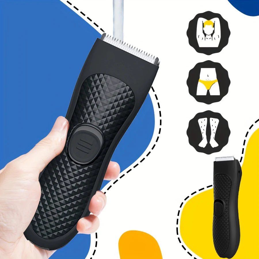 Body Hair Trimmer for Men Electric Groin Hair Trimmer Rechargeable Balls Groomer Replaceable Ceramic Blade Head Waterproof