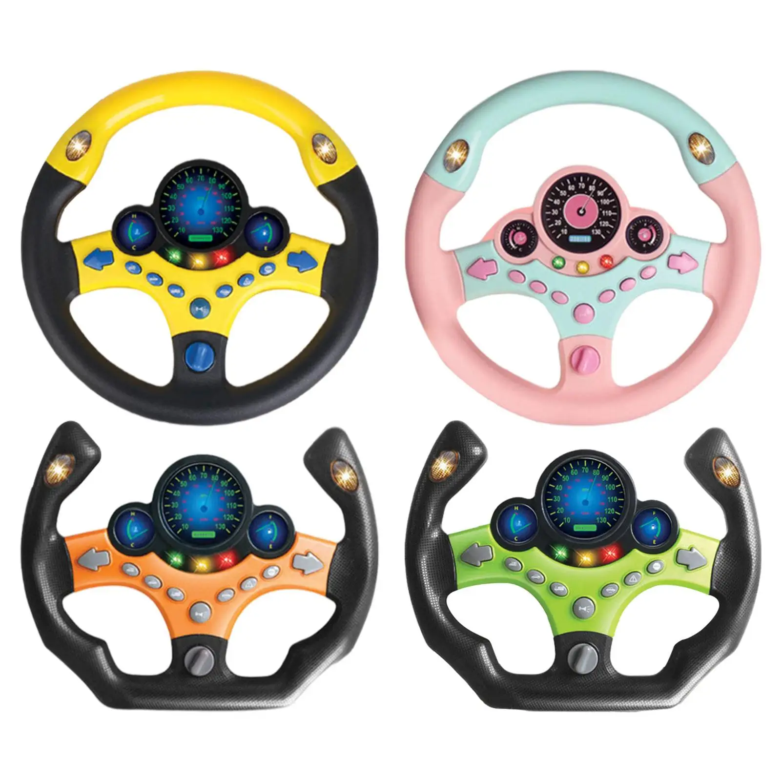 Infant Shining Eletric Simulation Steering Wheel Toy with Light Sound For Boys and Girls Early Educational Car Seat Toy