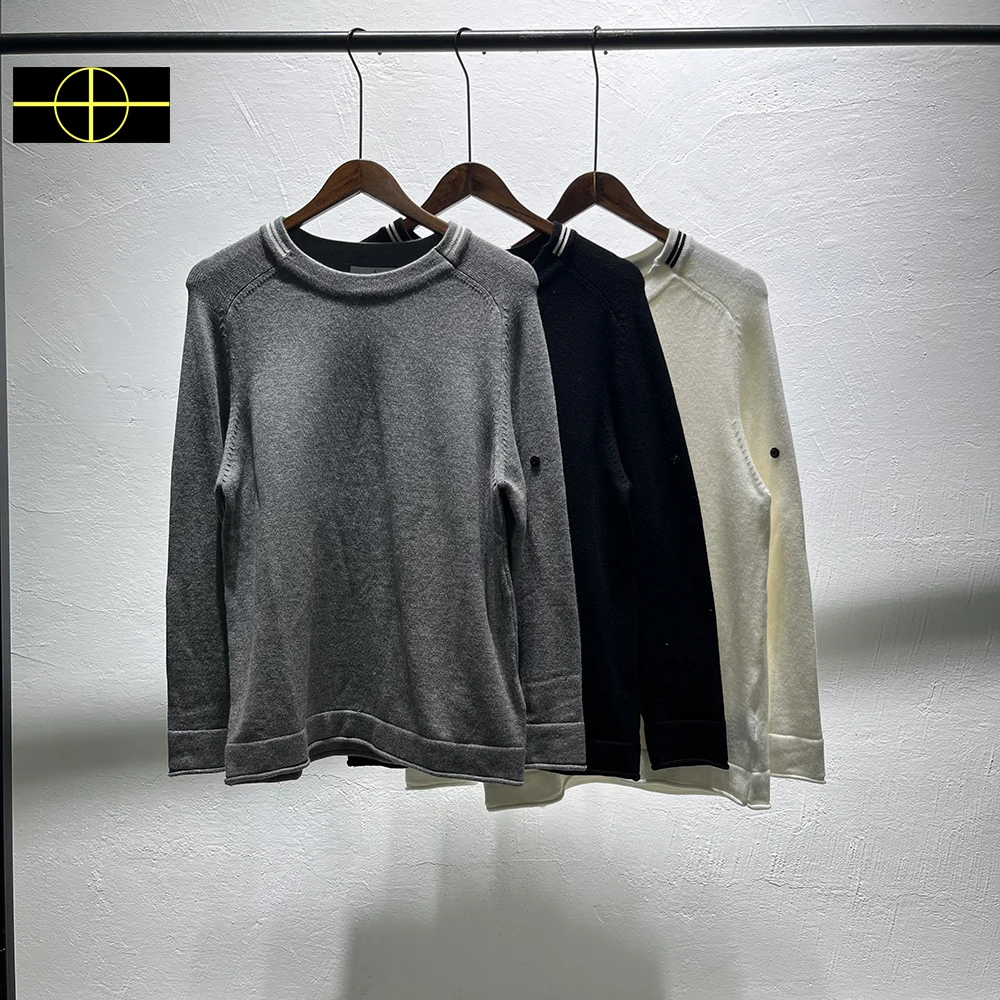 

2022 Autumn Winter New Crewneck Sweaters Men Women Sleeve Patch Embroidery Knitted Pullover Sleeve Cross Badge Sweater Men