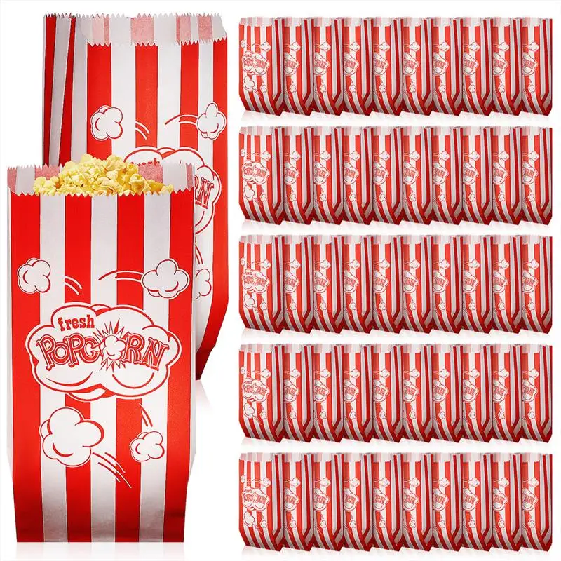 

100Pcs Treat Bags Popcorn Containers Party Supplies Popcorn Containers Popcorn Holders For Cinema Popcorn Food Container