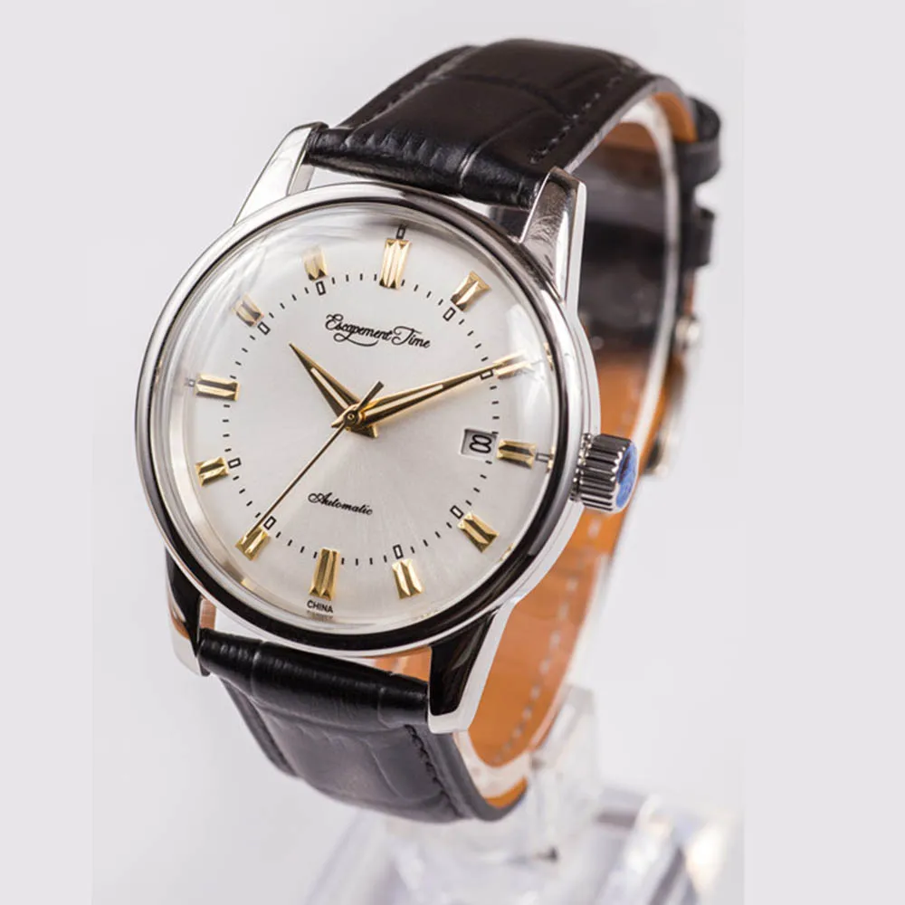 38mm Retro Formal Men's Automatic Mechanical Watch Luxury Pt5000 Movement Calendar Waterproof