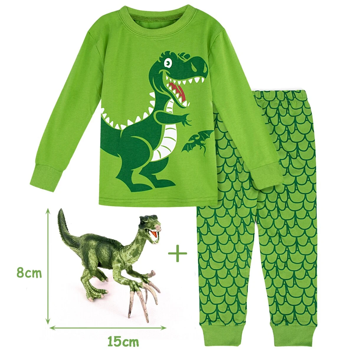 Acheter Pyjama en coton à manches longues et imprimé de dinosaure Rex pour garçon,ensemble de vêtements de nuit pour enfant, pas chere