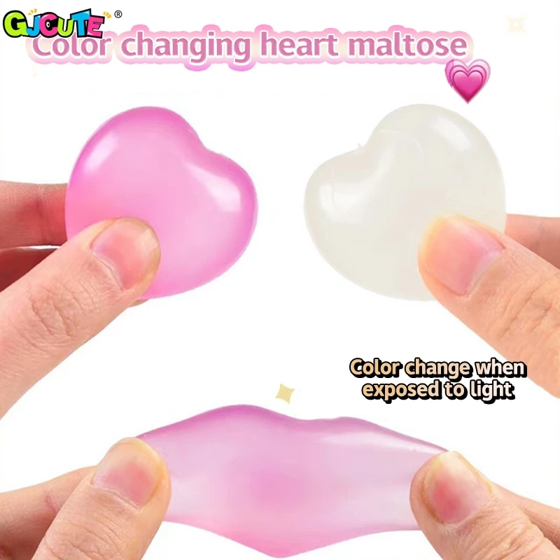 1Pc Changing Color Heart Squeeze Toy Sequins Love Fidget Toys Stress Reliever Squishy Pinch Kneading Toy Kid Party Favor 3