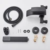 Black Bathroom Faucet Waterfall Concealed Bathtub Faucets Wall Mounted Shower System Tub Tap With Plastic Hand 5