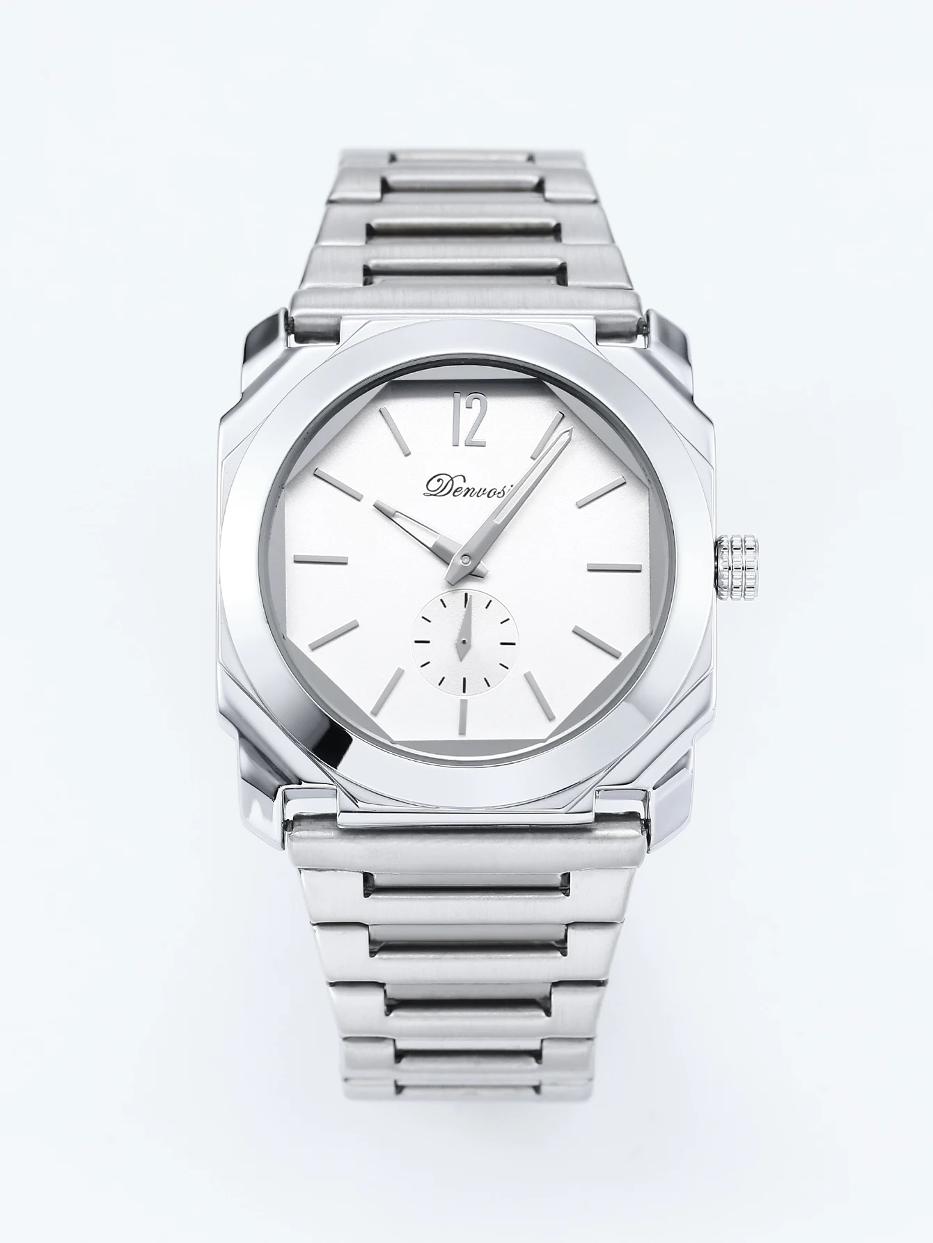 Men's Luxury Octagon Dial Stainless Steel Minimalist Wristwatch