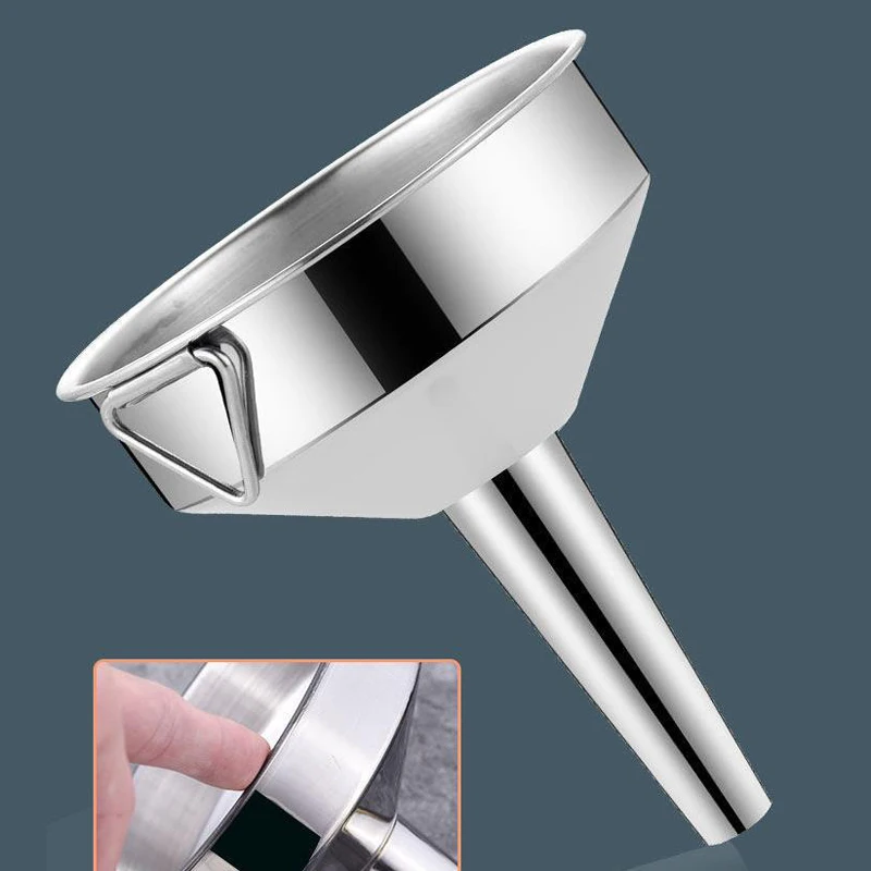Stainless Steel Funnel with Detachable Strainer Filter for Liquid Oil Kitchen Cooking Tools Large Funnel for Cook Oil