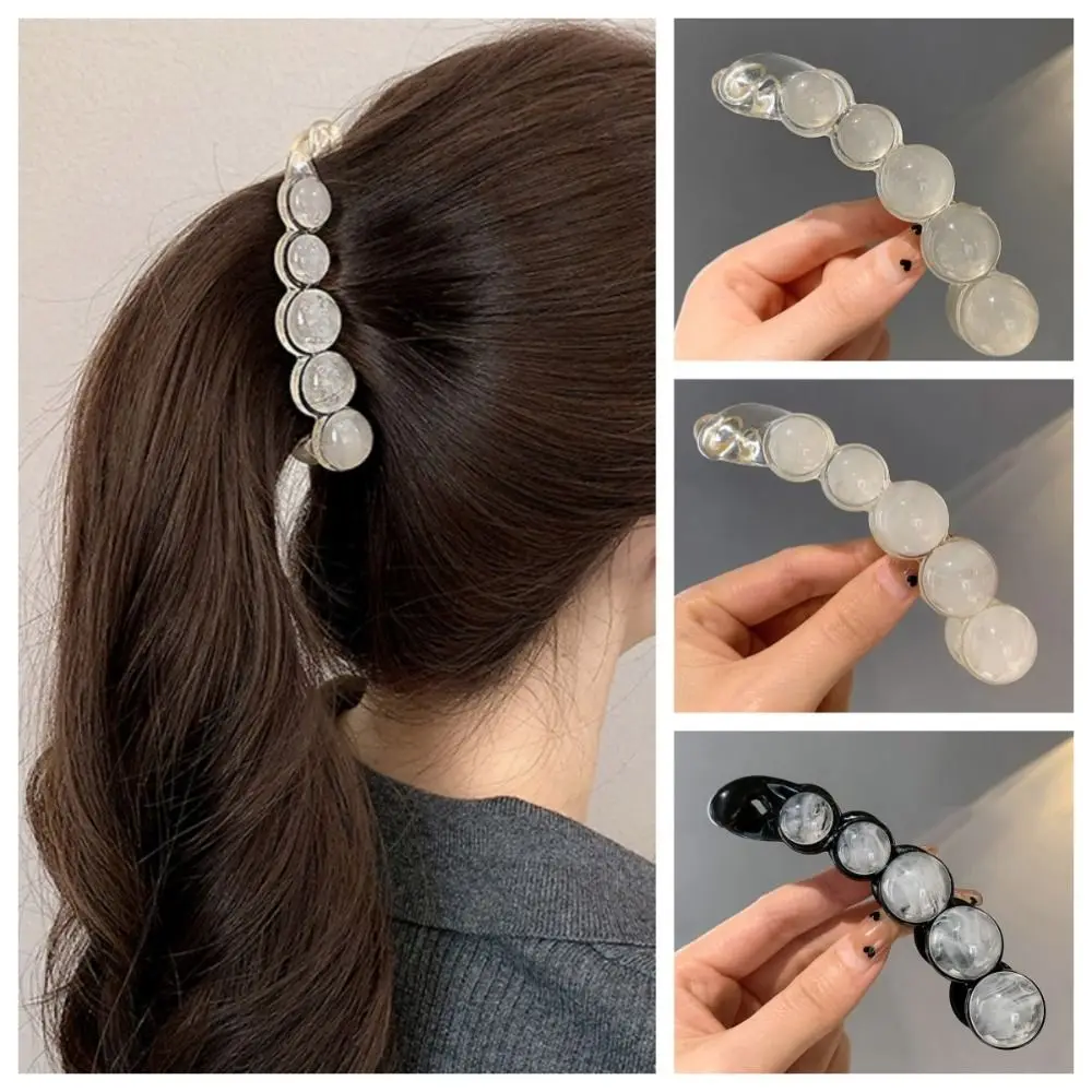 

Round Ball Banana Clip Elegant Hair Clip Korean Style Vertical Clip Headwear Hairpin lady