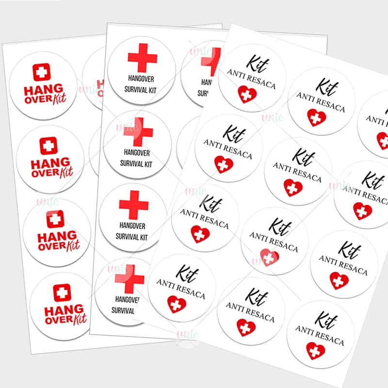 Hangover Kit Drinking Labels Favour Sticker Bachelorette Party Survival Recovery Kit Wedding Sticker Labels Self-adhesive