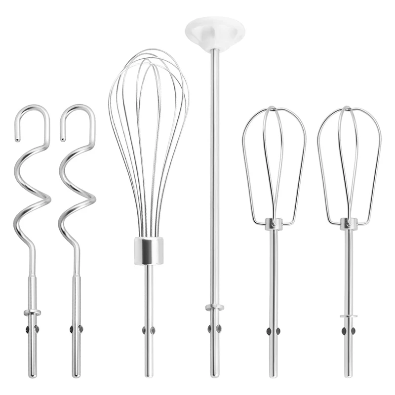 WISH Hand Mixer Attachments Beater,Whisk,Blending Rod And Dough Hooks, Stainless Steel Hand Mixer Accessories For Kitchenaid