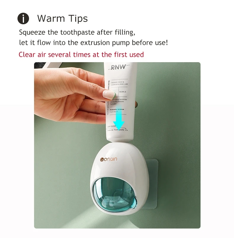 Wall Mounted Toothpaste Dispenser Automatic Tube Press Squeezer Toothpaste description image 13