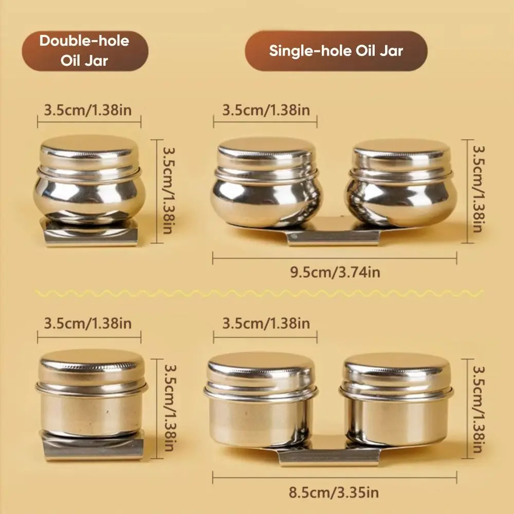 스테인리스 스틸 유화 딥퍼 싱글/더블 홀 수채화 유화 유성 페인트 포트 아티스트 오일 딥퍼