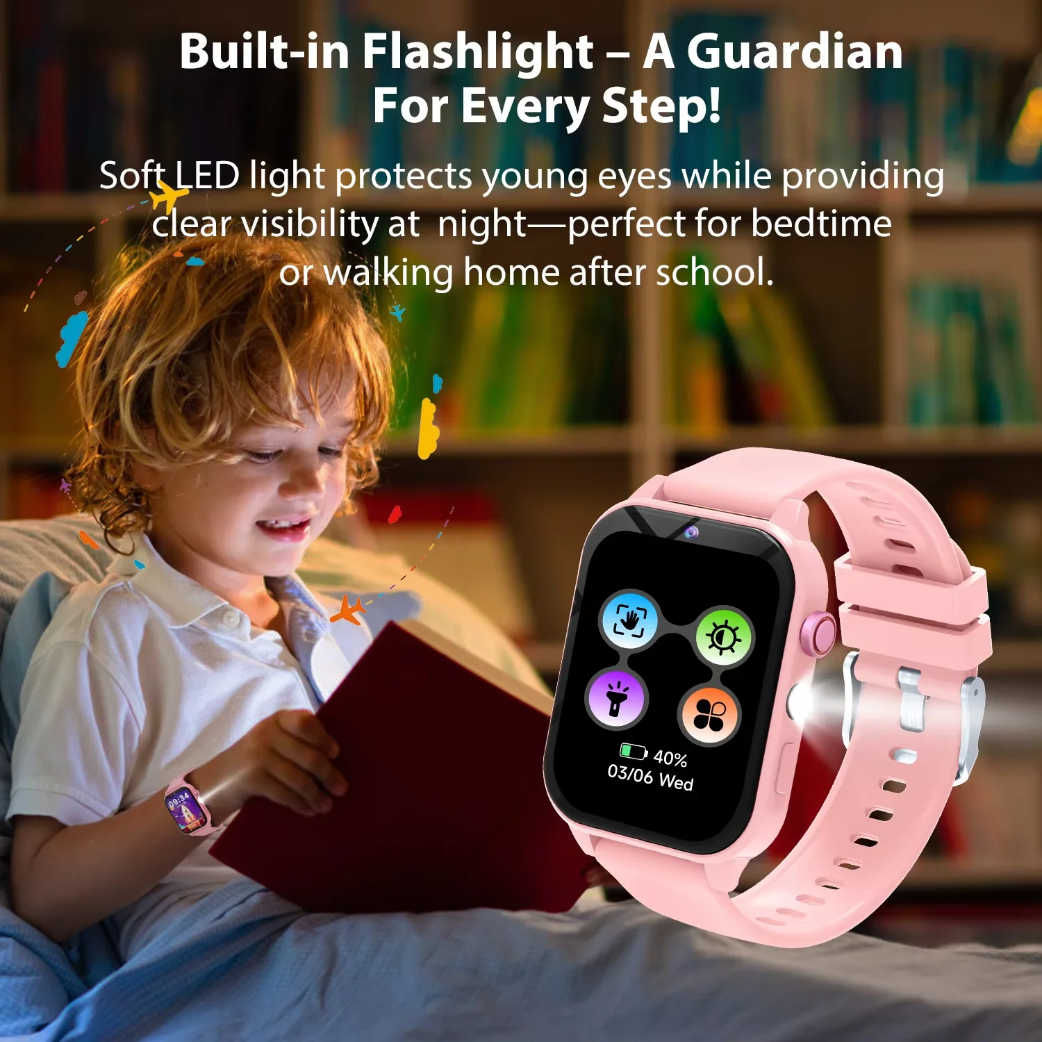 Children's Smart Watch with 1.83-Inch Full Touch Screen and Stress-Relief Games