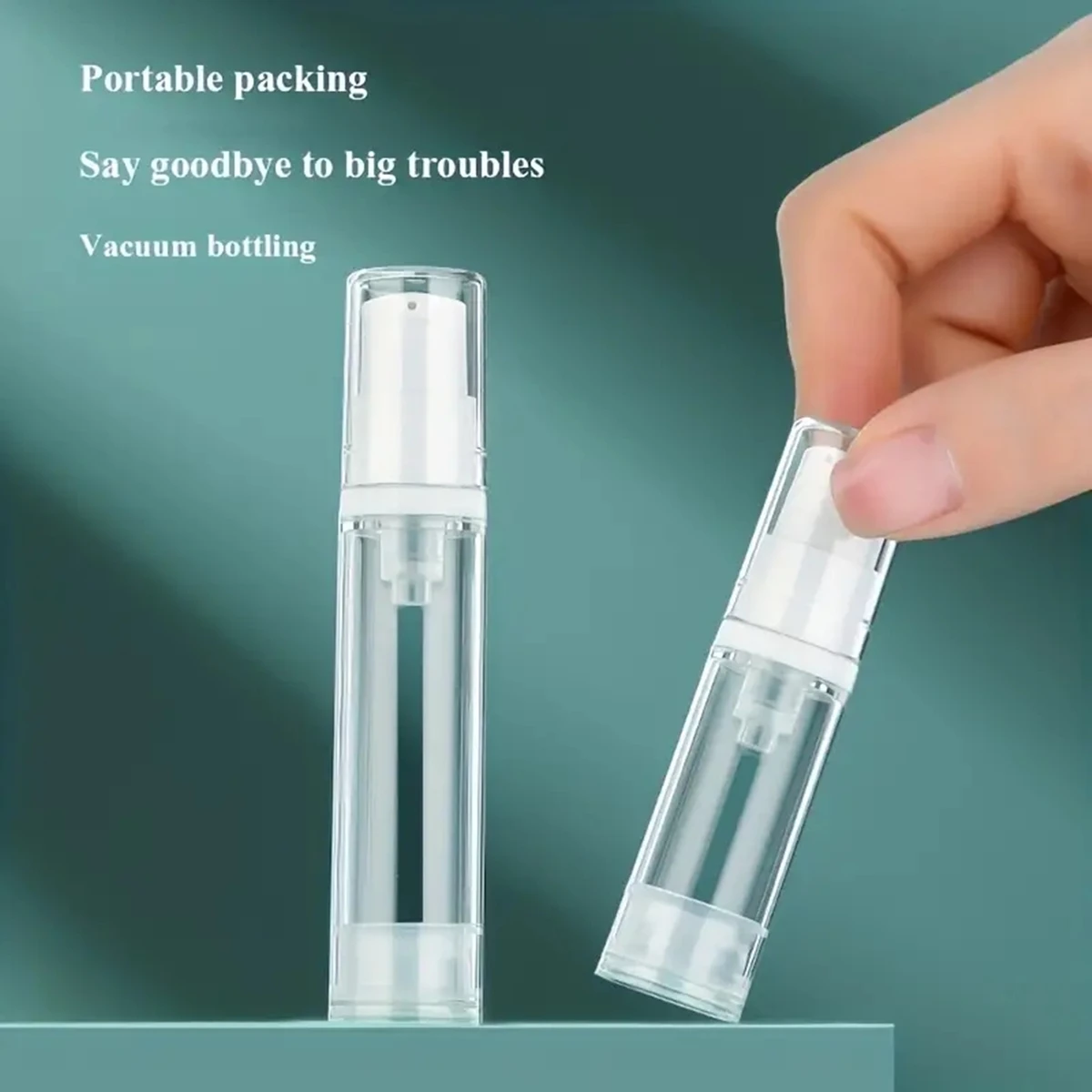 Travel Size Clear Refillable Cosmetic Pump Bottle (5ml & 10ml)