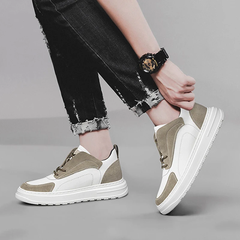 Men's New Invisible Height Increasing Shoes 8cm Breathable Trendy Sports Shoes British Casual Sneakers Comfort Large Size 36-47