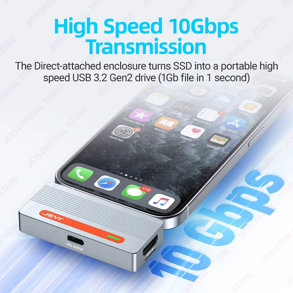 M.2 2230 NVMe SSD Enclosure USB-C Plug 10Gbps USB C to NVMe Adapter 4K PD 100W Fast Charging ssd enclosure hard drive enclosure hard drive adapter ssd adapter