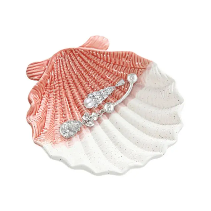 

Decorative Jewelry Bowl Aesthetic Ceramic Holder For Earrings And Necklaces Sea Style Accessory Storage Dish For Bathroom