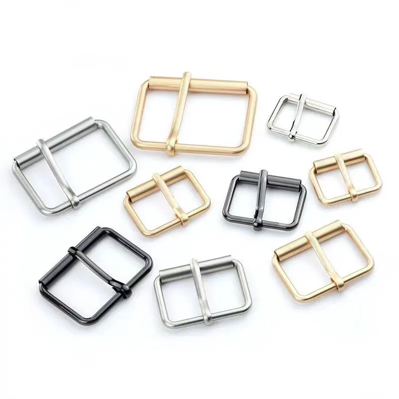 

2pcs Square Metal Wire Formed Half Single Roller Belt Buckles For Hand Bag Wire-Formed Pin Strap Slider Adjuster DIY Accessory