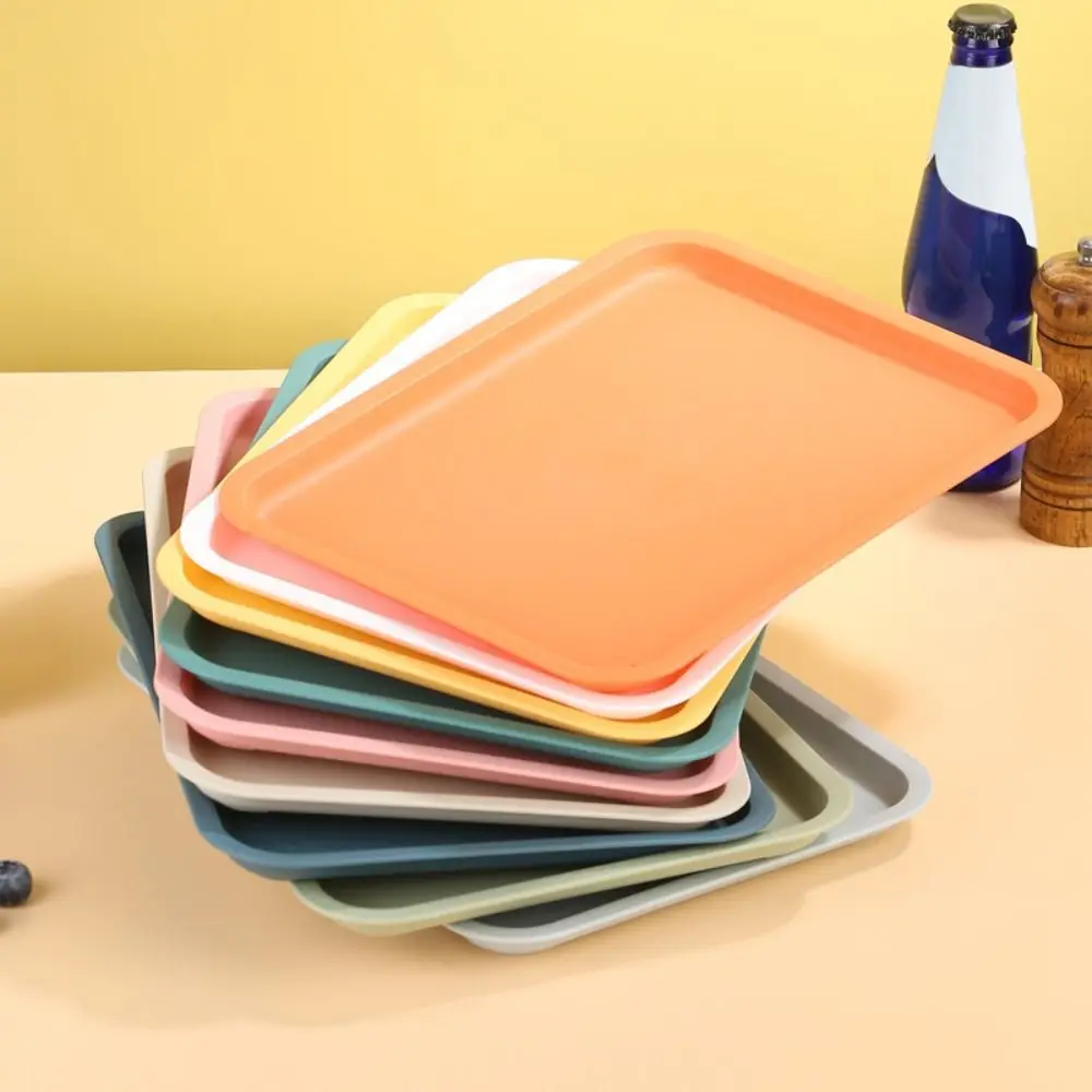 Plastic Pallet Nordic Rectangular Multiple Colors Food Bread Pan Hotel Service Household Storage Tray