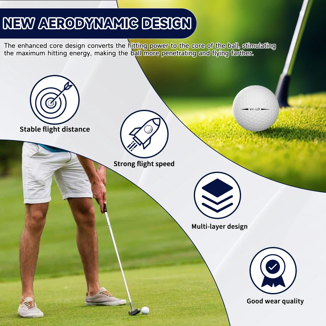 Caiton Pro Golf Balls – Enhanced Distance & Performance, Soft Feel, Durable 4-Layer Design