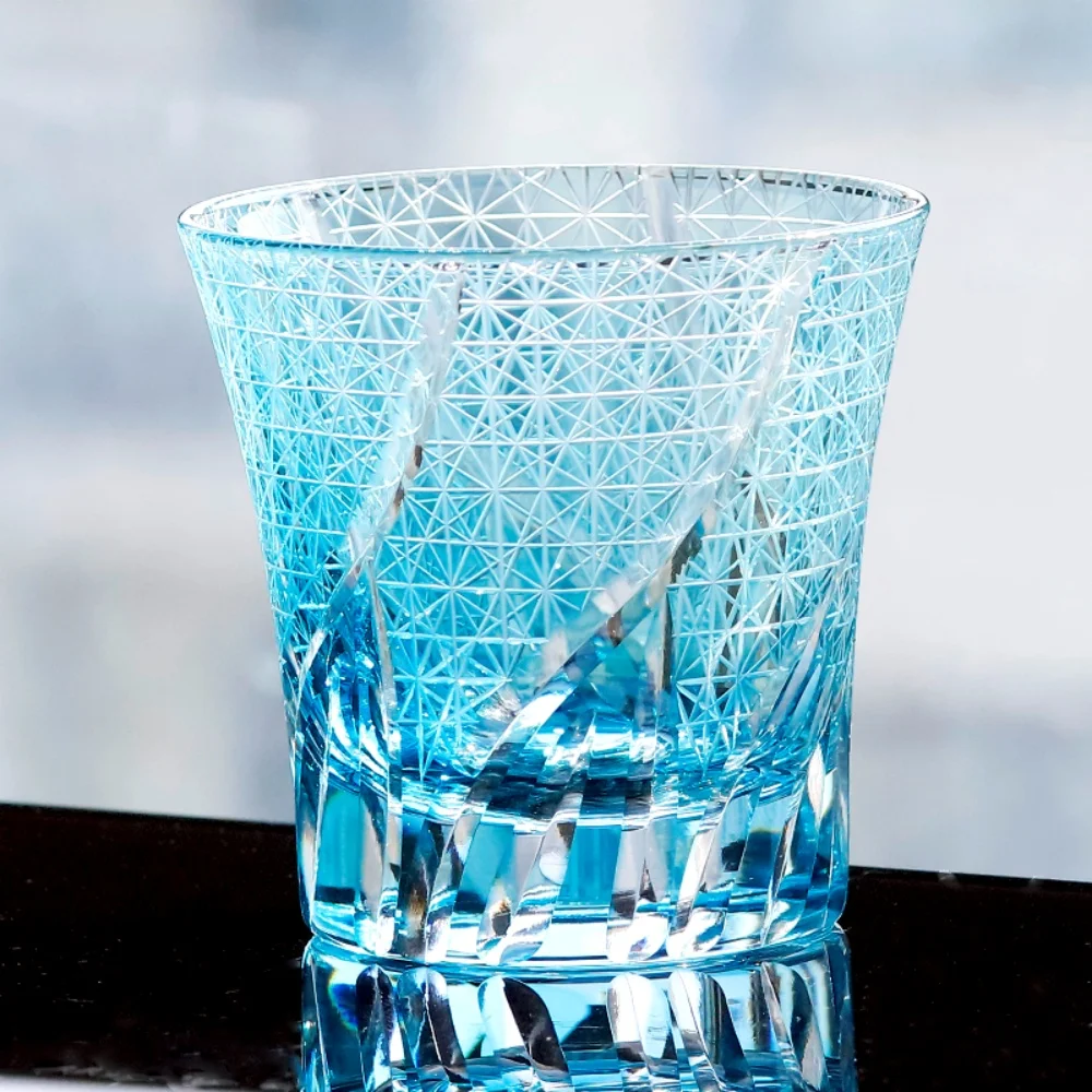 220 ml 7.5 oz Glass Whiskey Tumbler Edo Kiriko Glasses For Beer Juice Iced Coffee