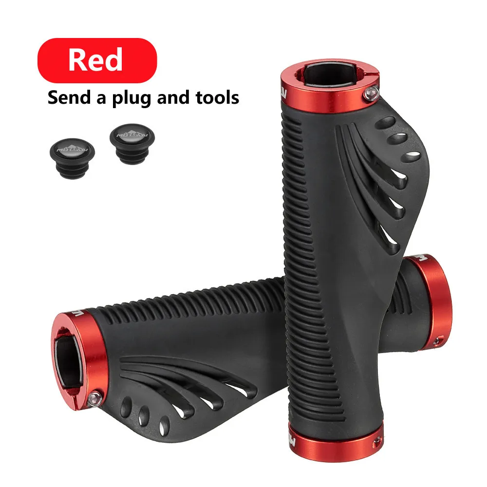 Ergonomic Non-Slip Bicycle Handlebar Grips with Aluminum Double Lock
