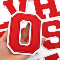 1Pc Big Red Letters Patch 114MM | English Alphabet Iron-On Patch for Clothing, Jackets, Hats, and Bags