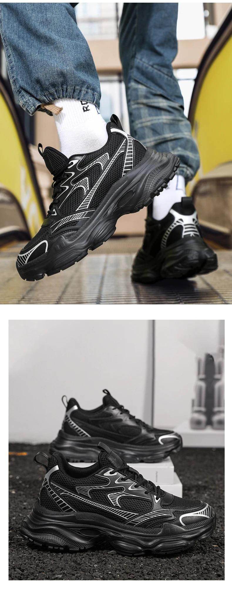 Mode Weiß Aufzug Turnschuhe Versteckte Heels Erhöhung Walking Arbeit Schuhe Für Männer 6CM Sommer Casual Sport Atmungsaktiv Größer – Detail 13