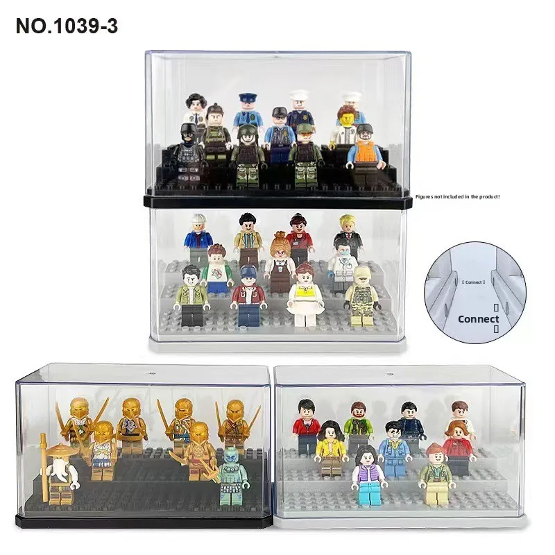 Large Transparent Storage Box Display Case for  ible figures Stair Display Stand Toy Building Blos Accories