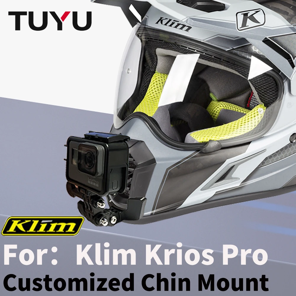 

TUYU Customized CNC Aluminium Klim krios pro Helmet Chin Mount for GoPro Max Hero 10 9 Insta360 One RS DJI Yi Camera Accessories