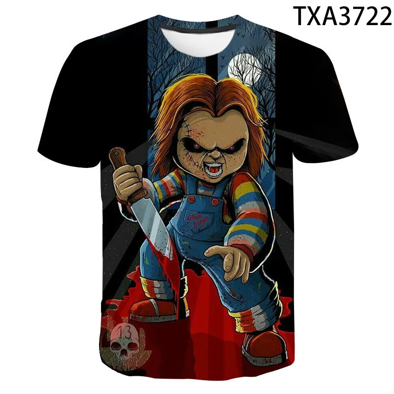 

2020 New Summer Casual Chucky 3D T shirt Boy Girl Kids Fashion Streetwear Men Women Children Printed T-shirt Cool Tops Tee