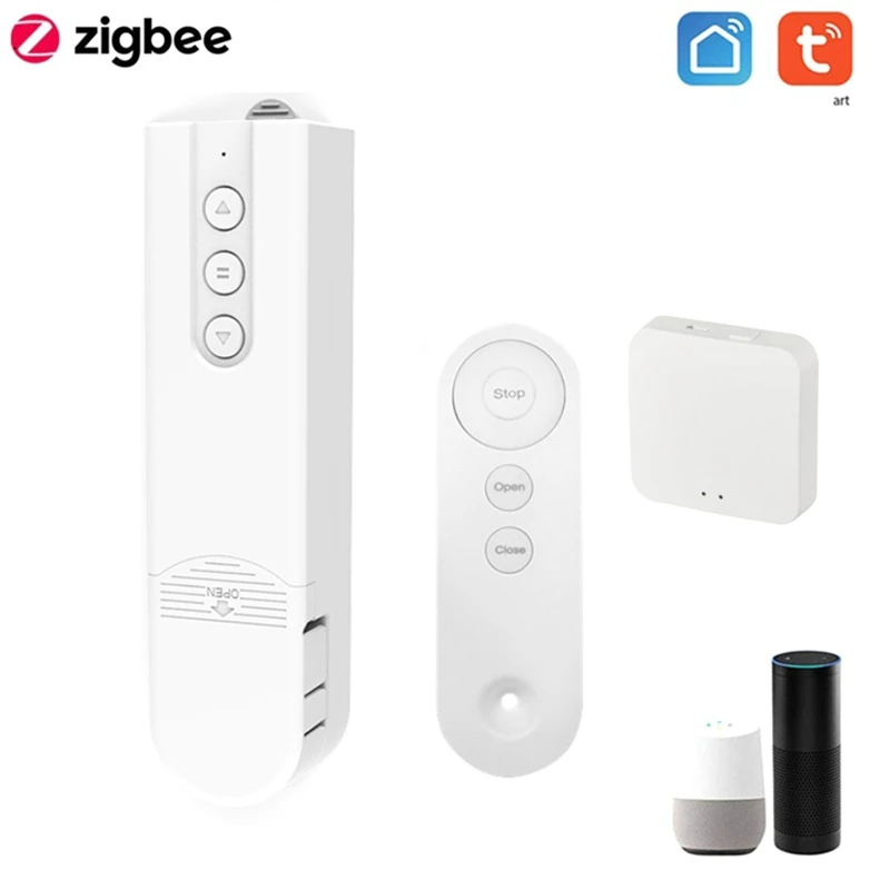 

Smart Blind Motor Driver+Remote Control+Zigbee Gateway Automatic Electric Roller Shutter Shadows Lifting White Curtain Driver