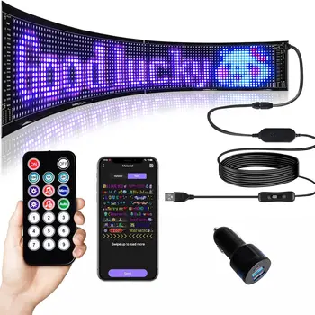 리모컨 LED 매트릭스 패널, 유연한 광고 디지털 간판, USB 5V 블루투스 앱 제어, DIY 롤링 LED 간판 상품 이미지