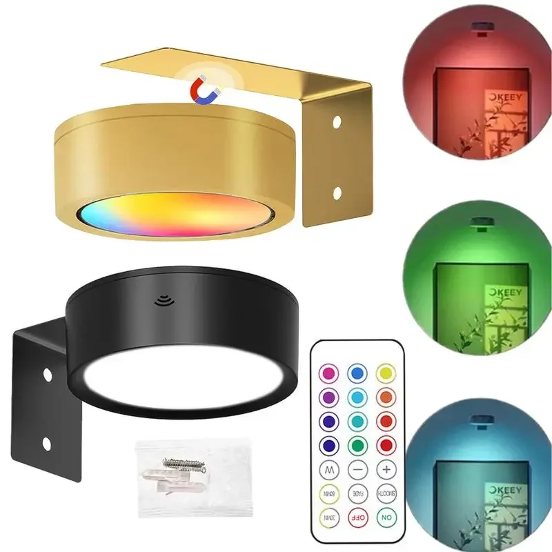 รูปสินค้า ไฟ LED ตกแต่งผนัง 13 สี RGB หรี่แสงได้ ภาพวาด Art Display ไฟแม่เหล็ก Ambient Decor Spotlight แบตเตอรี่