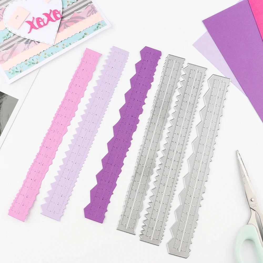 Wavy Edge Paper Tearing Ruler Metal Cutting Dies for Diy Scrapbook Album Paper Card Decoration Crafts Embossing New Dies
