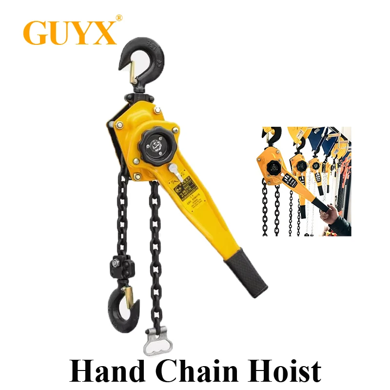 Pulling Wrench Hoist 0.75T/1T/1.5T/2T Manganese Steel Hook Hand Chain Hoist Portable Lever Block Inverted Chain Winch Tightener