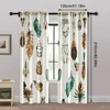 2pcs, Popular Curtain Panels 2D print Cactus and feathers Machine Washable Fabric (without rod) Thermal Insulation, and Room 5