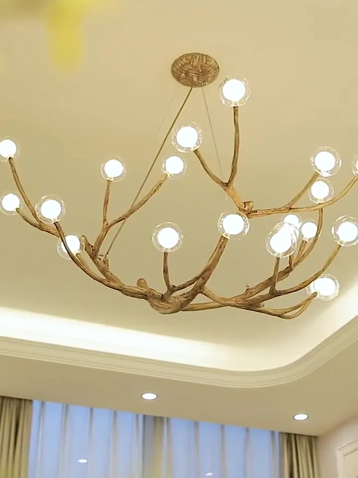 木の枝の形をした樹脂の吊り下げ式LEDシーリングライト,室内照明,装飾