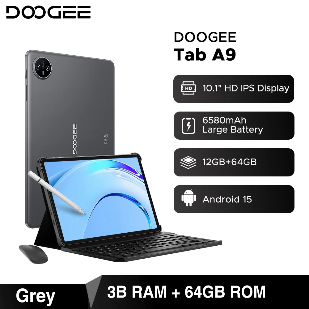 Doogee Tab A9 Android 15 初搭載 12+64GB DOOGEE Tab A9 - Android 15 Smart Tablet | Affordable Tablet