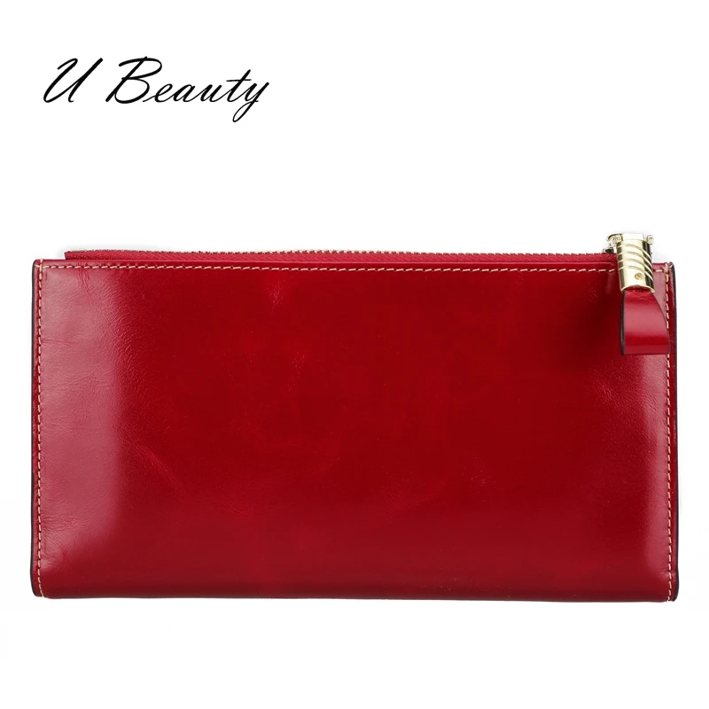 Ladies Top Quality Oil Waxed Cow Leather Wallet Fashion Vintage Genuine Cow Leather Multi Functional Organizer Men's Wallet