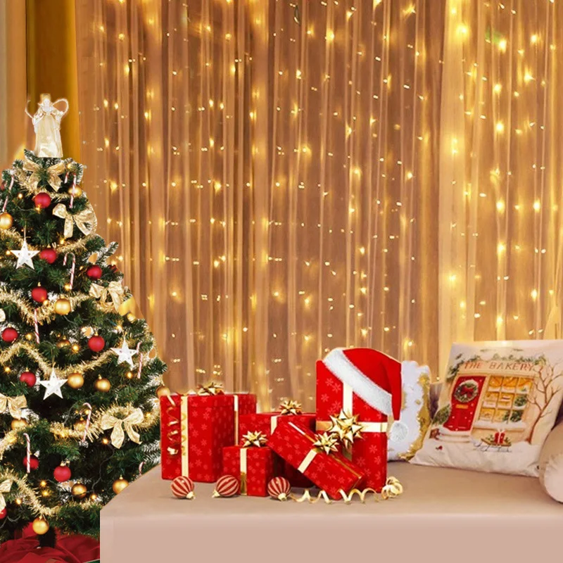 Tanie 3 metry kurtyna girlanda żarówkowa LED Lights świąteczna dekoracja Garland sklep