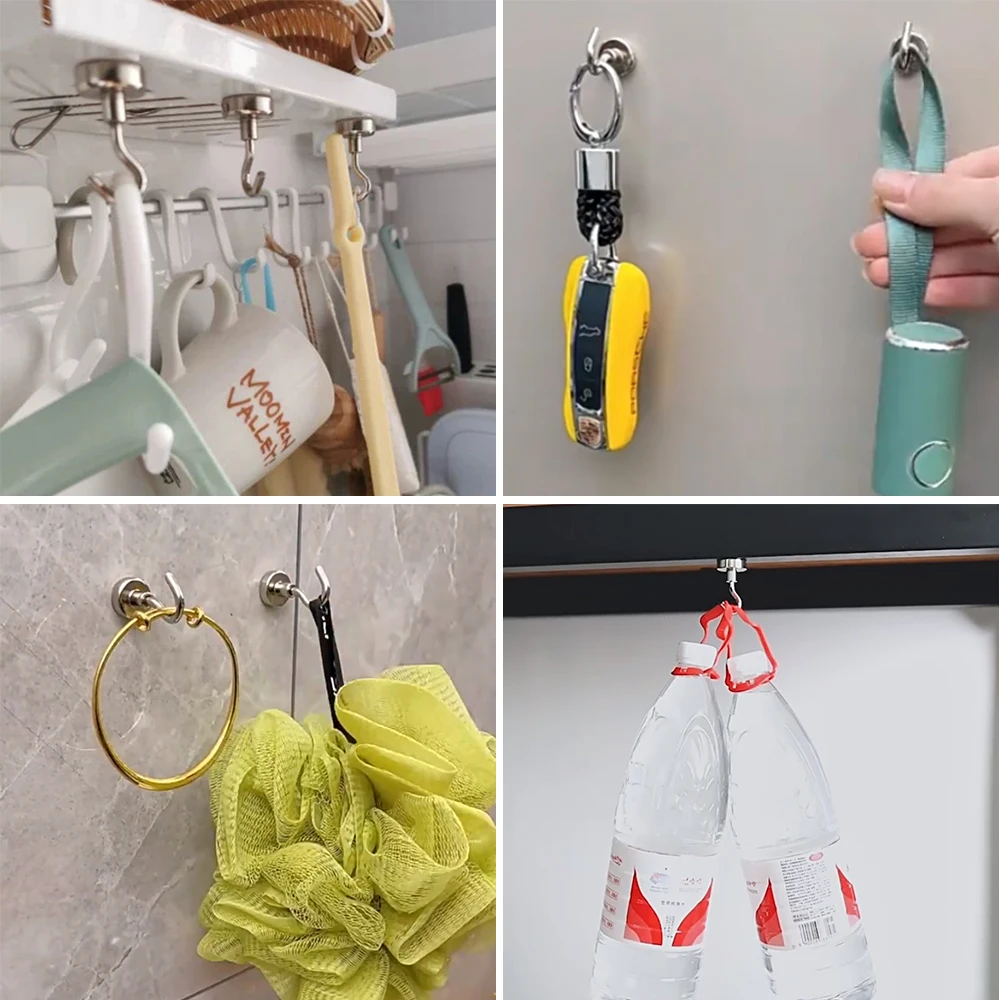 Starke magnetische Haken tragende Home Küche Bar Lagerung Haken Schlüssel Lagerung Haken Badezimmer Kleiderbügel Mehrzweck Magnet Haken – Detail 2