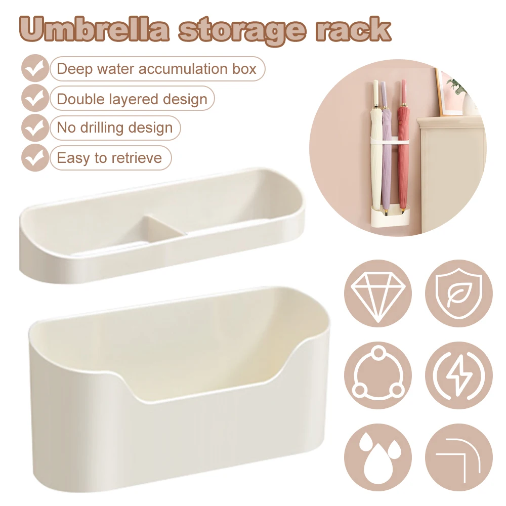 Umbrella Holder Wall Hanging Umbrella Holder Adjustable Entryway Simple for Long and Short Removable Organizer Shelf