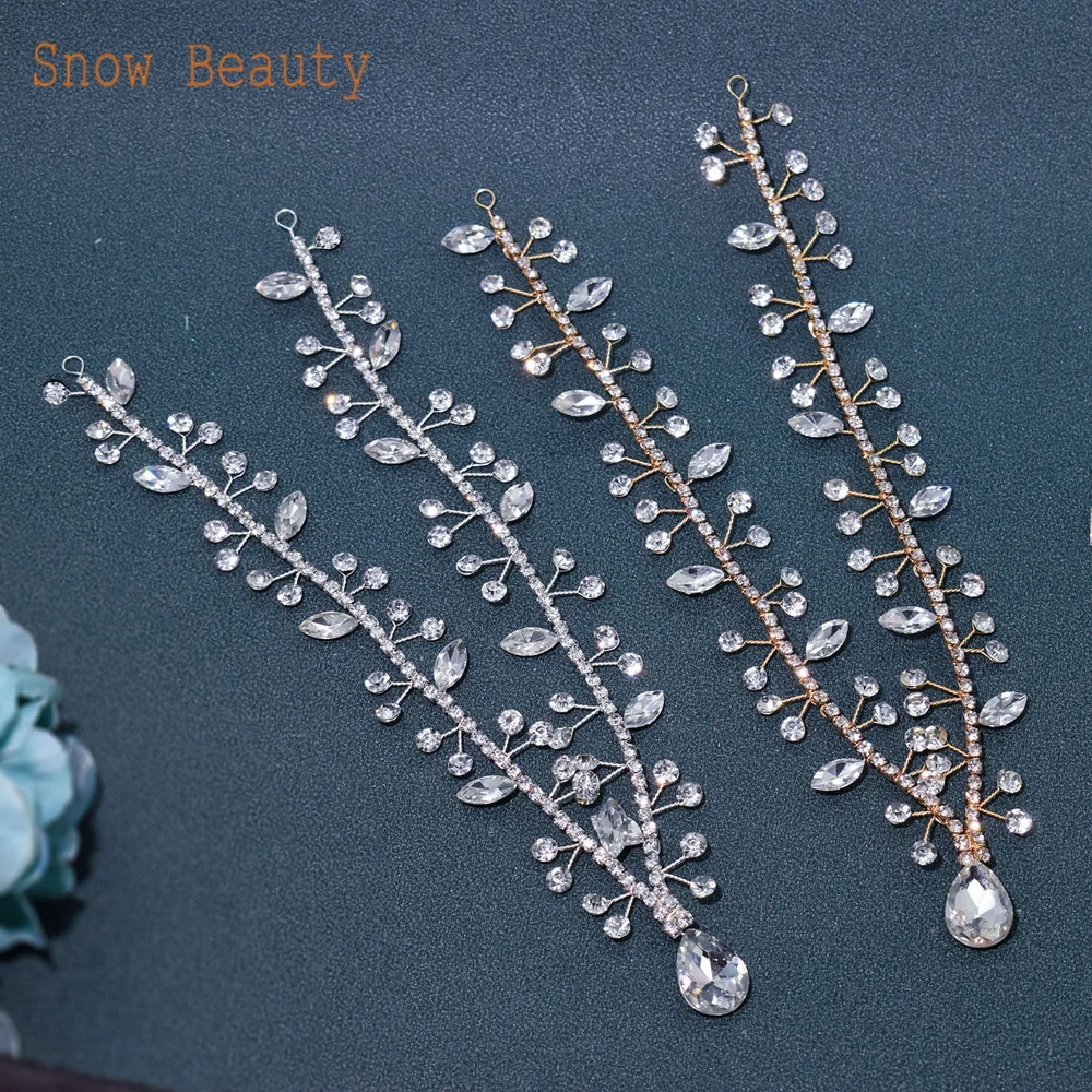 A42 Leaf Bridal Headpiece Handmade Wedding Headband Luxury Women Tiara Crystal Women Headwear Bride Headdress Hair Accessories