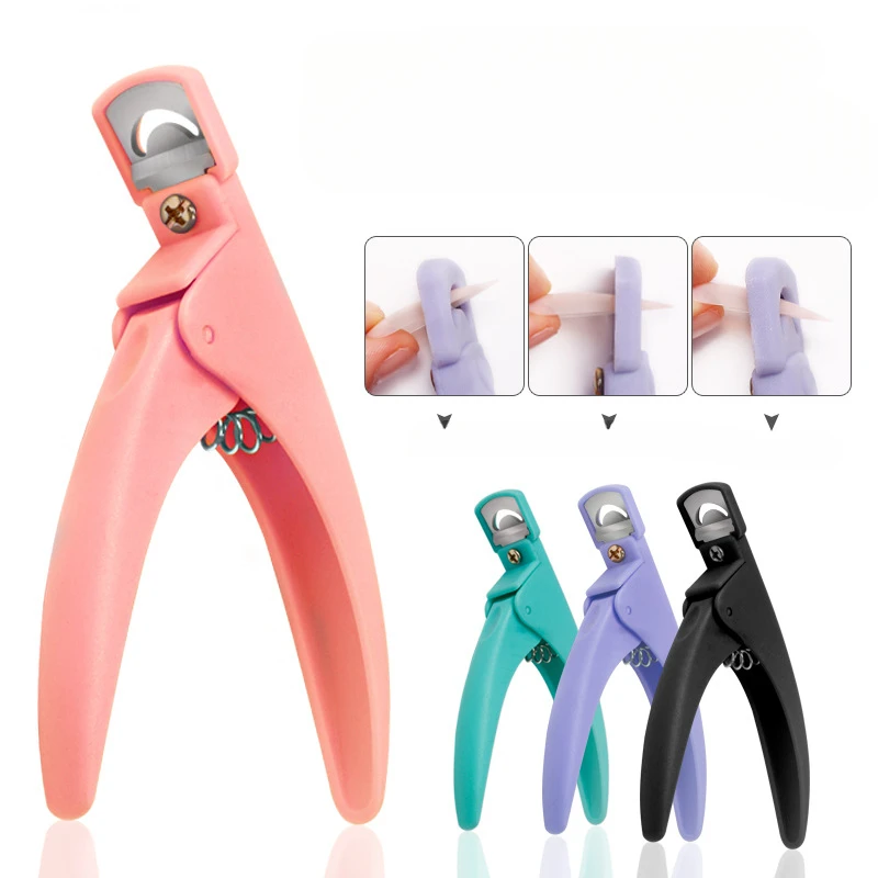 U-shaped French Plastic Nail scissors Art Tips Clipper Trimmer Scissors Round Edge Finger Cutter False Nails Manicure Tool nail clipper set nail clipper nail scissors set nail clippers manicure set manicure sets manicure nail clipper set nail clippers kit