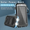 Solar power bank, 5000mAh, 10000mAh, 20000mAh, outdoor charging portable, suitable for Xiaomi, Huawei and Apple mobile phones 1