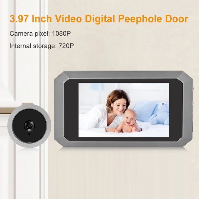 1080P Video Doorbell Video Intercom Wireless Door Bell 4inch LCD Screen Peephole Viewer Digital Door Camera for Home Security 5