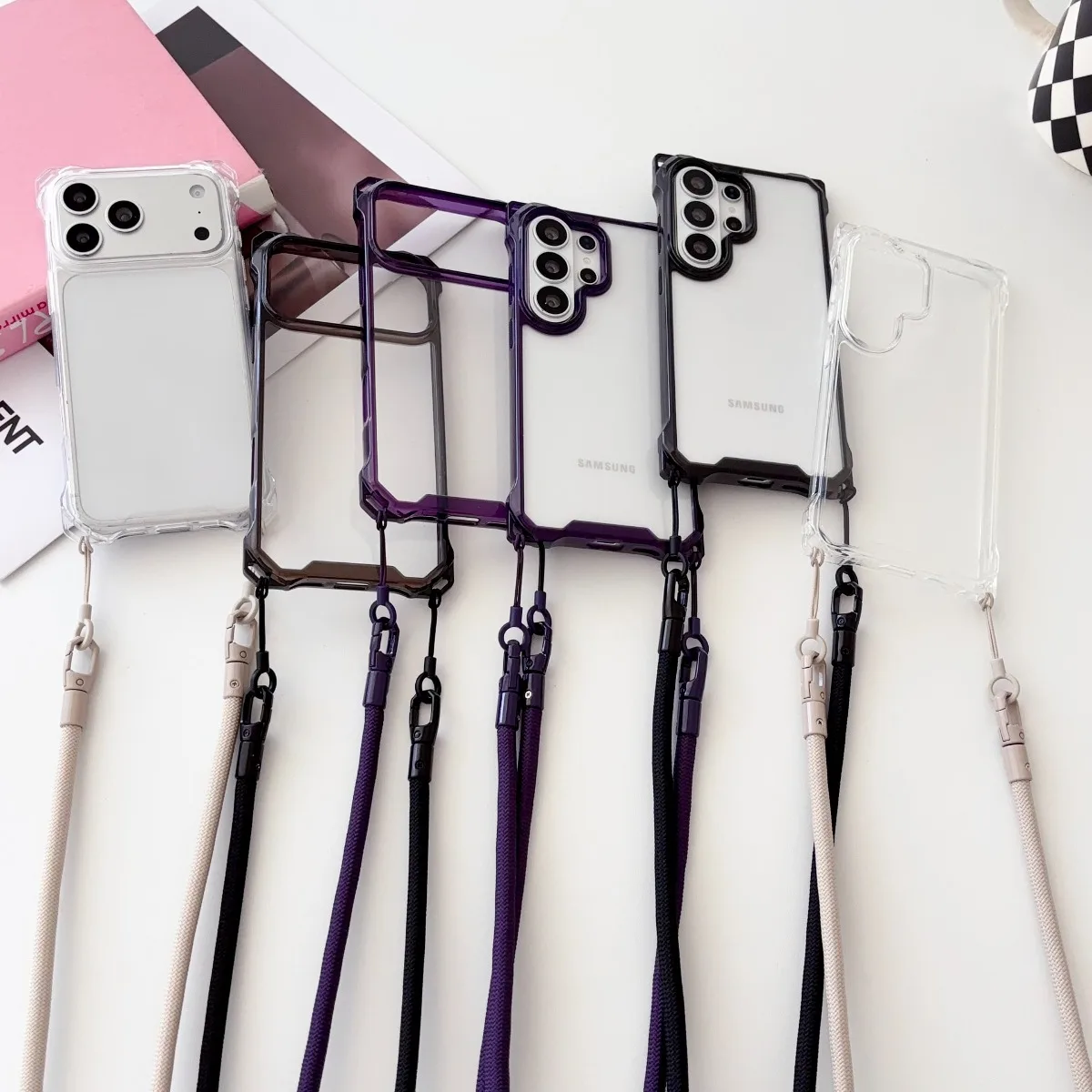Clear Crossbody Transparent Phone Case with Adjustable Strap