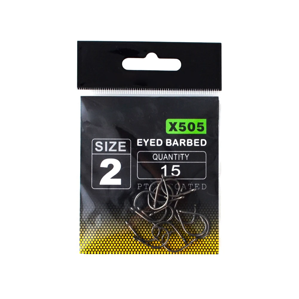 

15Pcs/Set High Carbon Steel Barbed Fish Hook With Eye Carp Fishing Hook Lake Fishing Tools Accessories